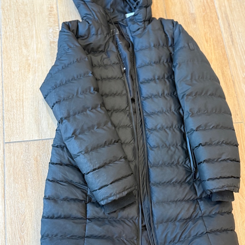Etage Black Long Puffer Coat with Hood